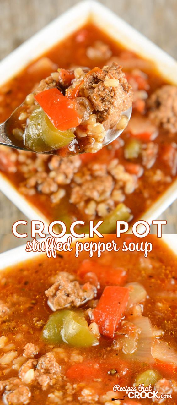 Slow Cooker Stuffed Pepper Soup – Cucina de Yung