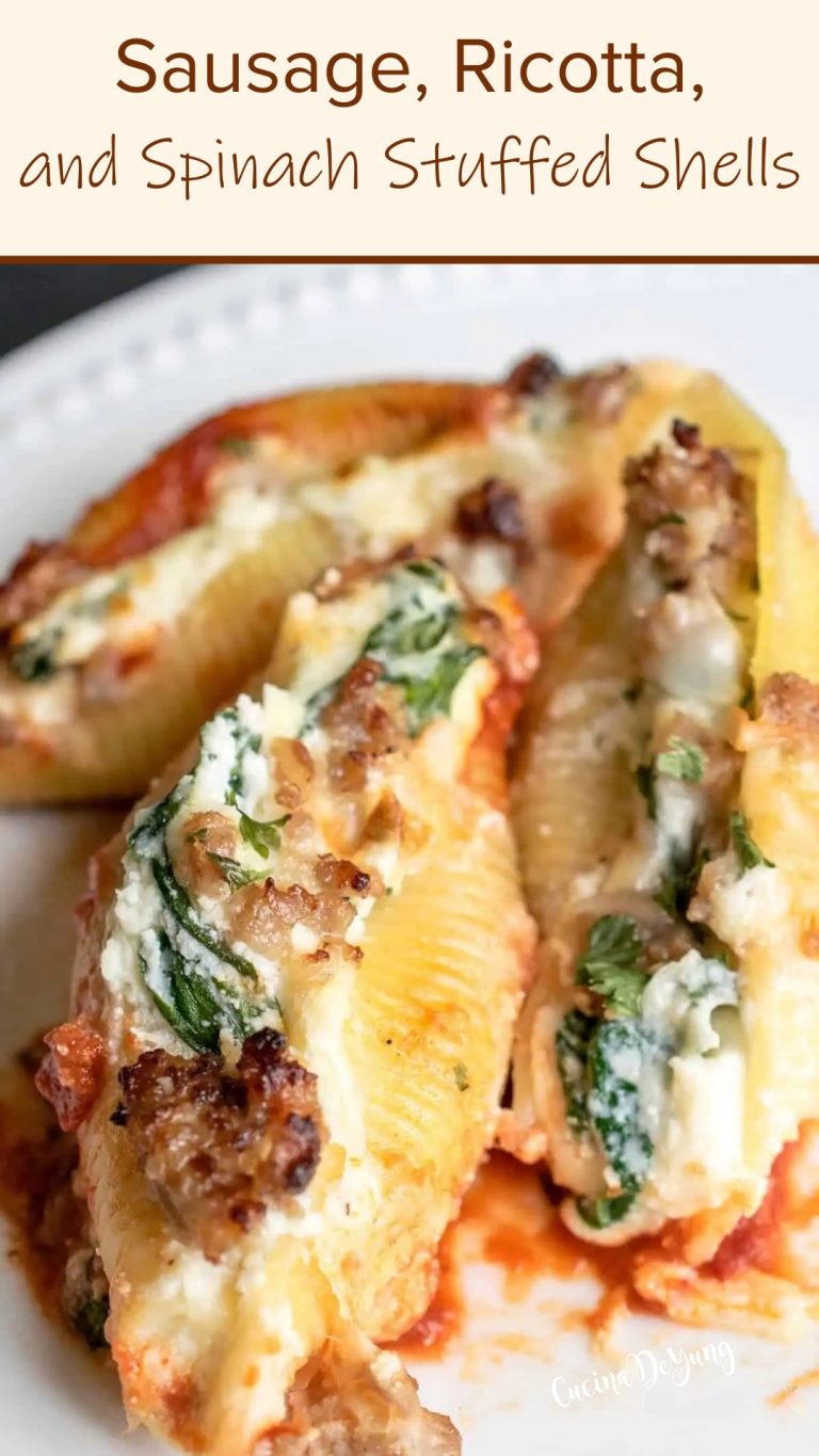 Sausage Ricotta And Spinach Stuffed Shells Cucinadeyung 7600