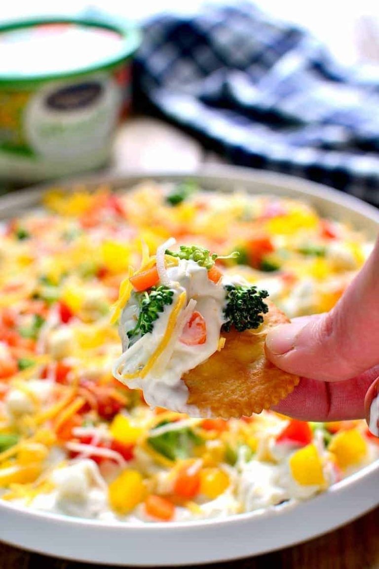 Quick and Easy Veggie Pizza Dip CucinaDeYung