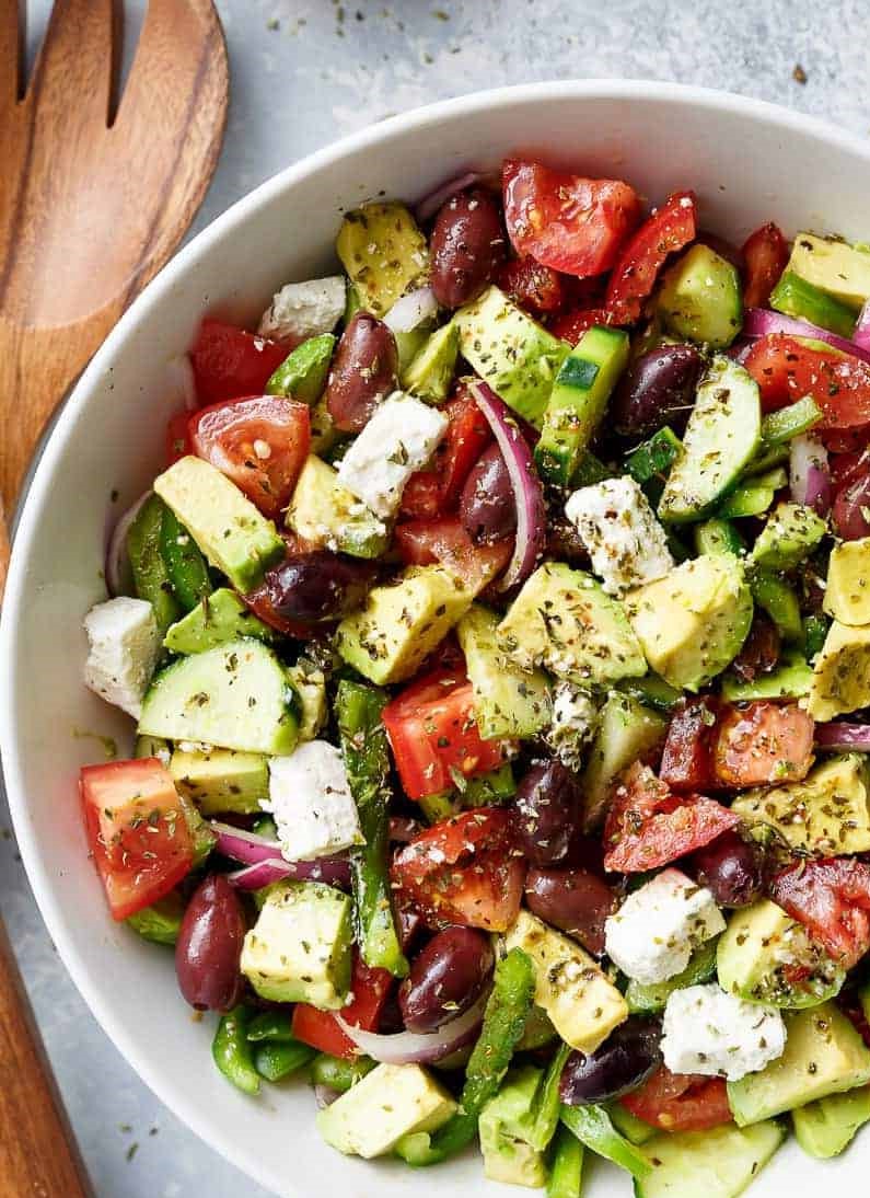 Easy Avocado Greek Salad Recipe