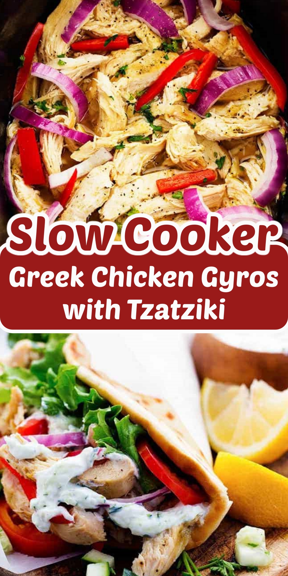 Slow Cooker Greek Chicken Gyros with Tzatziki Recipe - Cucinadeyung
