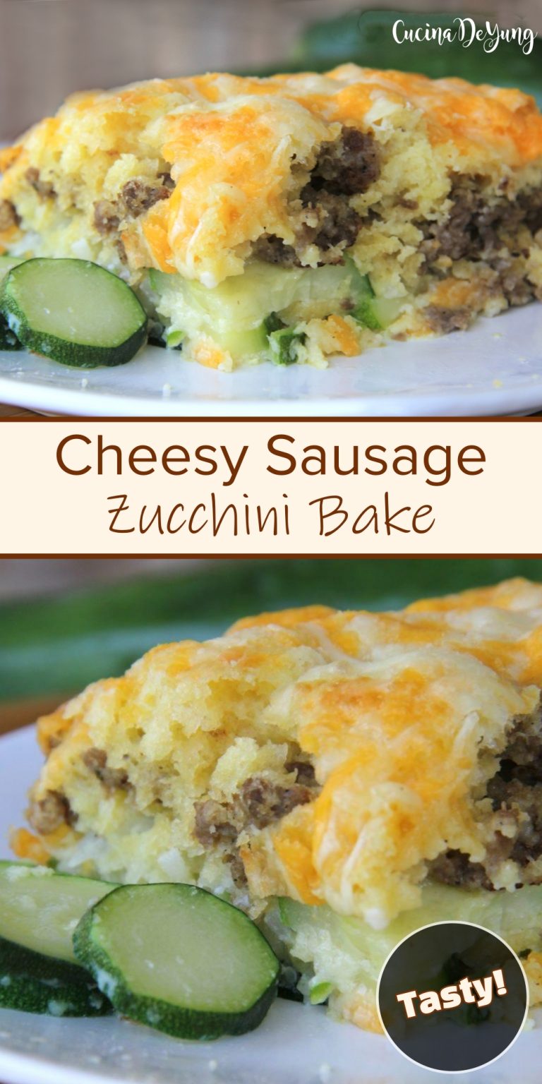 Bestever Cheesy Sausage Zucchini Bake Cucinadeyung